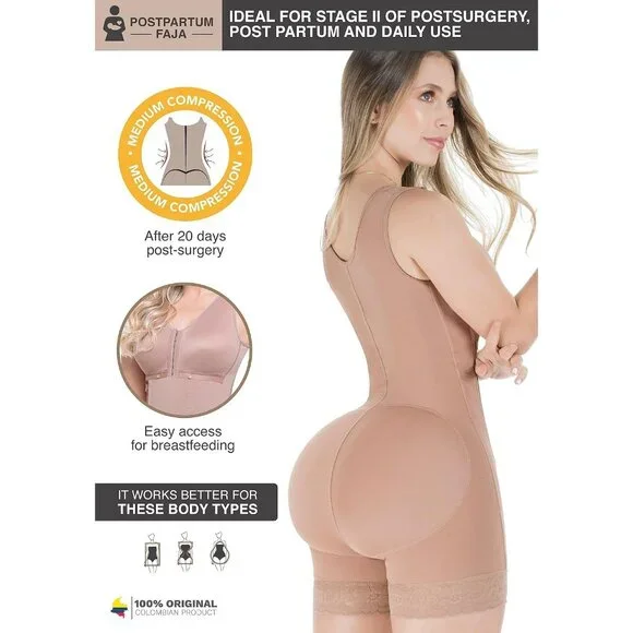 Women's Black Ash Pp53 Tummy Control Body Shaper Colombian Bodysuit Shapewear